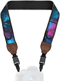 USA Gear TrueSHOT Camera Strap Neoprene Camera Straps - Padded Neck Strap, Accessory Pocket, and Quick Release Buckles - Compatible with Canon, Nikon, Sony and More DSLR and Mirrorless Camera - Galaxy by USAGEAR