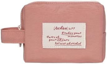 Monolike Archive 247 Handy Pouch, Pink - Small Nylon Pouch, Portable Cosmetic & Toiletry Case, Tech Cable Organizer, Daily Storage Bag by Onlythingsilike