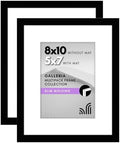 Americanflat 8x10 Picture Frame 2-Pack - Matted to 5x7 - Black by Americanflat