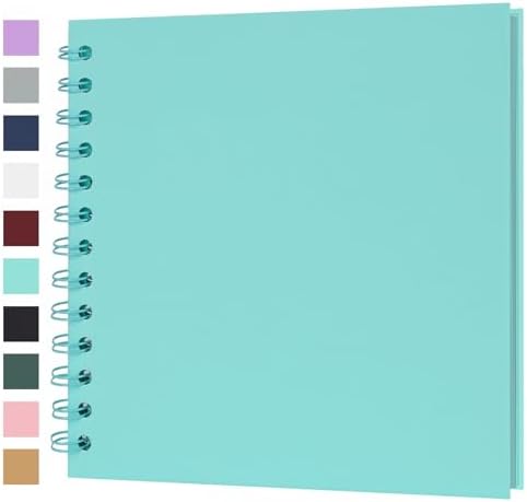 Scrapbook Album 7x7 Inches 40 Pages Hardcover Kraft Paper LightBlue by Bonyomor