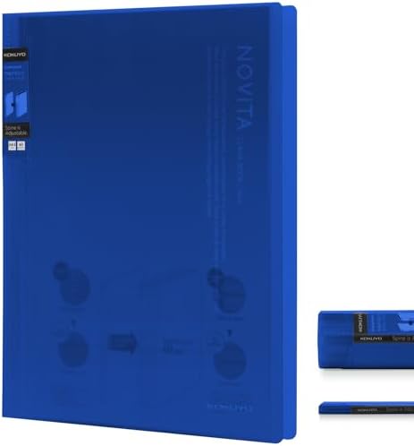 Kokuyo 40-Pocket Binder with Plastic Sleeves 8.5"x11" (Blue), A4 and US Letter Expandable Art Portfolio Folder with Clear Sheet Protectors. 80 Pages of Presentation Display Book. (RA-N40B) by KokuyoUS