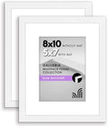 Americanflat 8x10 Picture Frame 2-Pack - Matted to 5x7 - White by Americanflat