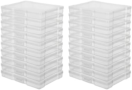 novelinks 24 Pack 5"x7" Clear Photo Storage Boxes and Photo Box Organizers by novelinks