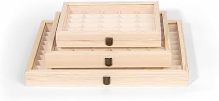 Secure Film Roll Storage Box High-capacity Film Canister Organiser Elegant Wood Display Case With Transparents Lid - Image 5