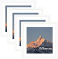 12x12 Picture Frame Set of 4 with Real Glass, Wall & Tabletop Display by SZYUU