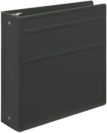 Carstens 3-Inch Heavy Duty 3-Ring Binder - Side Opening, Charcoal Gray, Durable Plastic, Precision No-Gap Rings, Waterproof Cover, No Pockets, Holds 400 Letter Sheets, BPA-Free, Made in USA (1739-3R) - Image 2