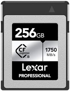 Lexar 256GB CFexpress Type B Silver 2.0 Card, 1750/1300 MB/s, 8K Video by Lexar