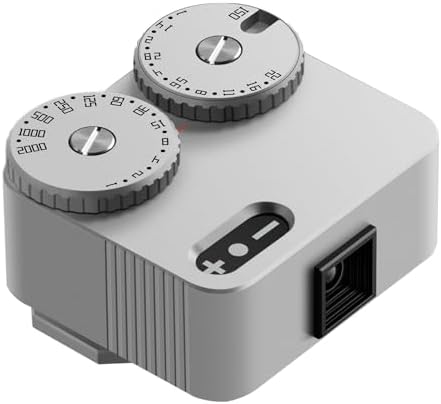 Light Meter for Cameras,Real-time Metering Tool,2 Dial to Adjust Aperture and Shutter Speed 23 Gears,w/Cold Shoe Mount,for Rangefinder (Silver) by Unknown