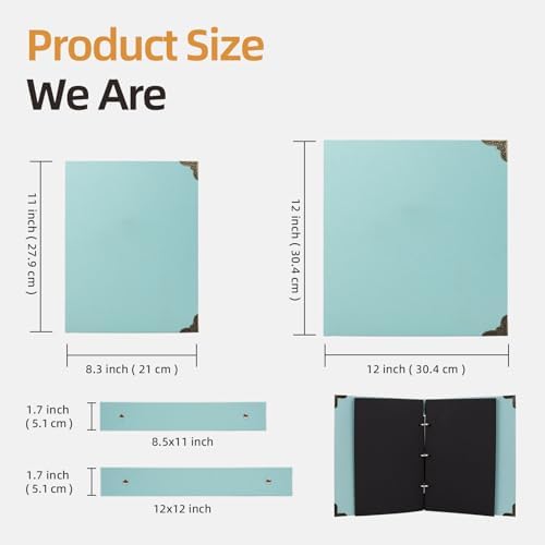 Vienrose DIY Scrapbook Photo Album Kit with Stickers, Pens, Tapes, 60 Pages Hardcover Memory Book, 8.5x11 Inch 3 Ring Binder with Black Pages, Guest Book Gift for Wedding, Travel & Anniversary Green - Image 3