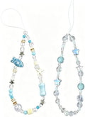 2 Pcs Phone Charm Strap Hand Wrist Strap Camera Lanyard Pearl Beaded Cute Chain String Accessories Universal for iPhone 17 Pro Max 16 15 for Samsung Women Girls Keychain Bag Blue Fish and Green Beads by Casecond