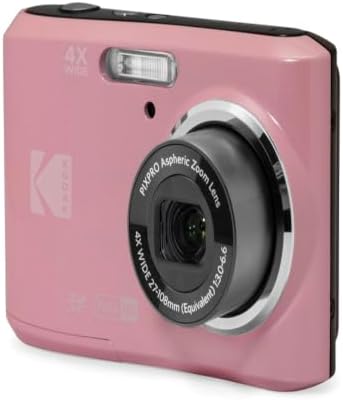 KODAK PIXPRO FZ45 16MP Compact Digital Camera, 4X Optical Zoom, AA, Pink by Unknown
