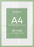 Homeforia A4 Green Picture Frame, High-End Metal, A5 Mat, Glass by Homeforia