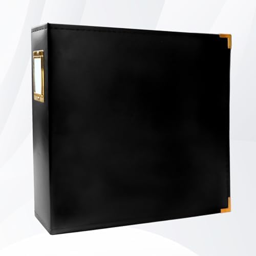 12x12 Photo Album 3 Ring Binder, Leather Cover Scrapbook Album 12x12 D-Ring with 10 Scrapbook Refill Pages Protective Plastic Sleeves - Black by Craftask