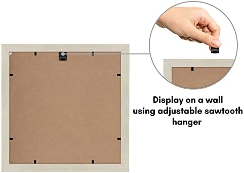 Americanflat 11x11 Picture Frame with Shatter-Resistant Glass - Use as 8x8 Frame with Mat or Display 11x11 Photo Without Mat - Signature Collection - Square Frames for Wall Display - Light Wood - Image 5