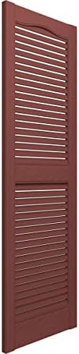 Ekena Millwork Lifetime Vinyl LL1S12X05500CL Standard Cathedral Top Center Mullion, Open Louver Vinyl Shutters, w/Installation Shutter-Lok's & Matching Screws (Per Pair), 12"W x 55"H, Clay - Image 4