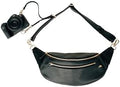 The Sidekick Camera Bag – Compact, Vegan Leather, Hands-Free Crossbody with Protective Suede Interior, Black by RubyandRae