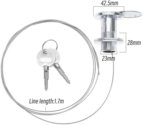 Emergency Garage Door Lock with Steel Wire and 2 Keys for Roller Shutter Doors and Garage Doors Lock Replacement Copper - Image 4