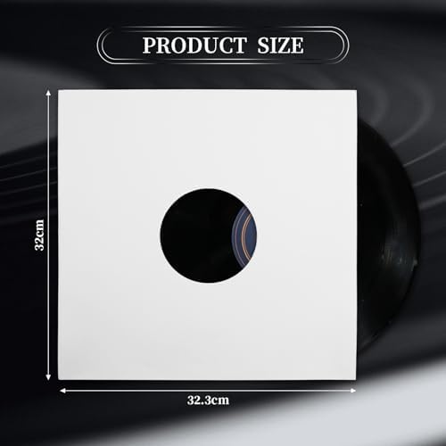 12″ Vinyl Record Inner Paper Sleeves White Kraft Paper for 33 RPM, 10 Pack - Image 2