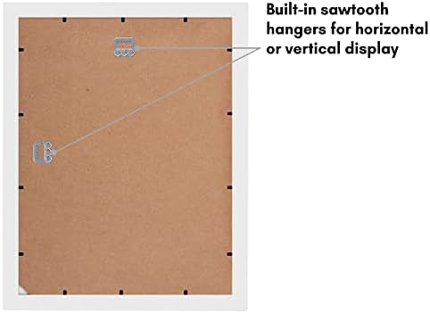 Americanflat 11x14 Picture Frame with Shatter-Resistant Glass - Set of 2 - Use as 8x10 Frame with Mat or Display 11x14 Photo Without Mat - Signature Collection - Picture Frames for Wall - White - Image 6