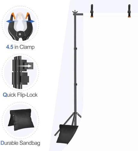 EMART Backdrop Stand 10x7.8FT Adjustable Back Drop Stand for Party Events - Image 5