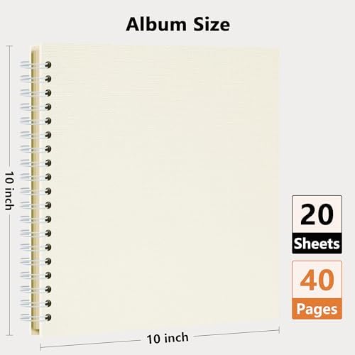 Vienrose Scrapbook Album,40 Pages,10x10 Inch,Sophora Beige - Image 2