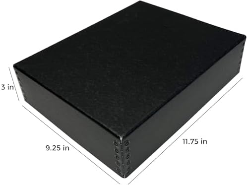 Lineco Museum Archival Storage Box, Drop Front, 9.25x11.75x3 in, Black - Image 2