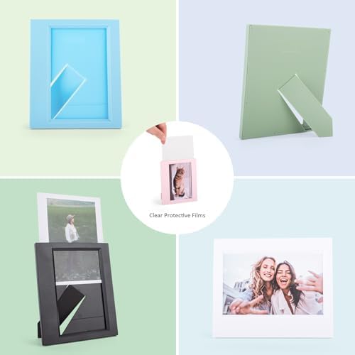 8 Packs Tabletop Photo Frame for Instax Wide Film - Desk Stand Up Display Small Picture Frame for Instax WIDE EVO/400/300/210 Instant Camera Film,4.25x3.38'' Photo Frame - Colorful - Image 4