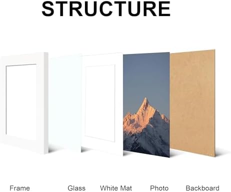 4x6 Picture Frame Set of 4 with Real Glass, Wall & Tabletop Display - Image 3
