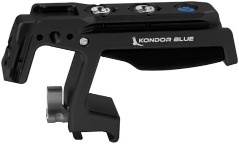 KONDOR BLUE | Talon NATO Top Handle for Camera Cages | Quick Release NATO Clamp, Dual NATO Rails,3/8-16 ARRI-Style and 1/4-20 Anti-Twist Mounts, Dual Cold Shoes, Bubble Level, Built-In 4mm Hex | Black by KONDORBLUE