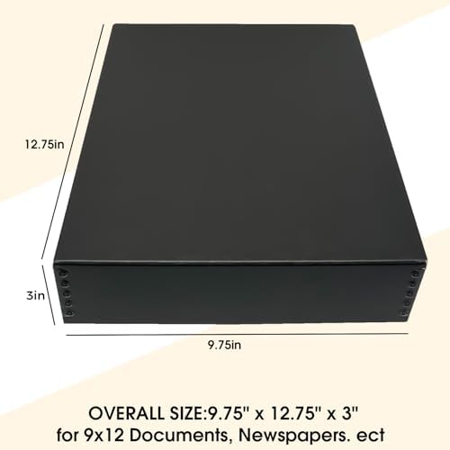 Golden State Art, Drop Front Archival Storage Box, 9.75"x12.75"x3"-Black - Image 3