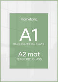 Homeforia A1 Green Poster Frame, High-End Metal, A2 Mat, Glass by Homeforia