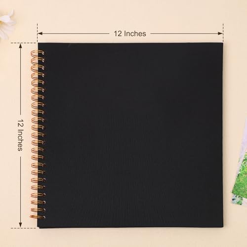 Scrapbook Photo Album 12x12 Inches 80 Pages Linen Cover Black - Image 3