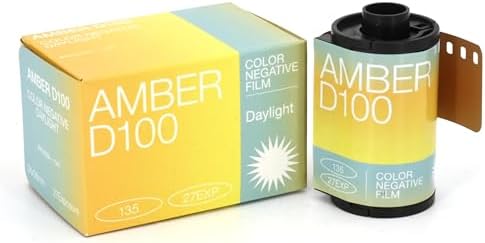 RETO Amber D100 35mm Color Negative Cine Film, 27 Exposures, ISO100, 135, Cinematic, Motion Picture Style, C41 Process by RETO