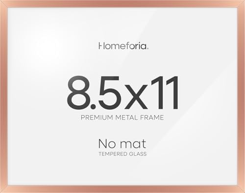 Homeforia 8.5x11 Rose Diploma Frame, High-End Metal, Glass by Homeforia