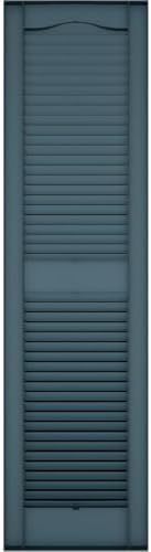 Ekena Millwork Lifetime Vinyl LL1S14X07200MB Standard Cathedral Top Center Mullion, Open Louver Vinyl Shutters, w/Installation Shutter-Lok's & Matching Screws (Per Pair),14 1/2"W x 72"H, Midnight Blue - Image 5