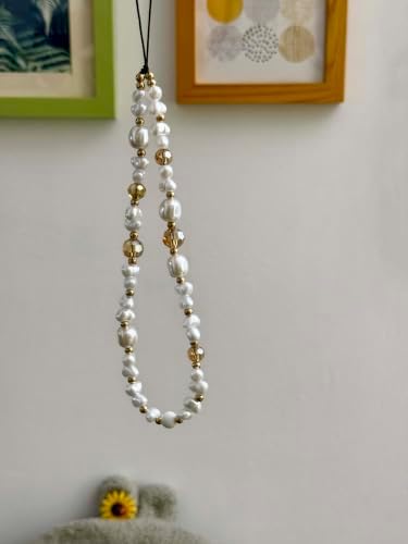 Beaded Phone Charm Lanyard Strap Girly Style Fixed Beads Pearl Lanyards - Image 6