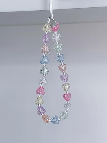 Drawwind Phone Charm Beaded Wristlet Strap Universal Cell Phone Lanyard Cute Bracelet Wrist Strap Beaded Chain String Handmade Accessories for Case Camera Bags (Hearts Galore) - Image 3