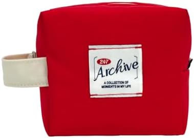 Monolike Archive Cube Mini Pouch, Scarlet Red - Makeup Bag, Cosmetic Bag, Travel Bag, Toiletry Bag, Organizer, Storage Bag by Onlythingsilike
