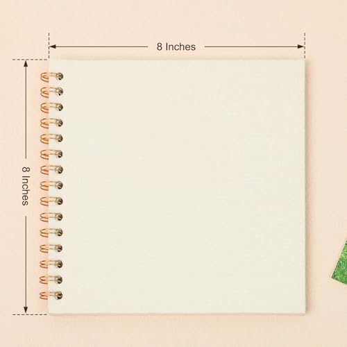 Scrapbook Photo Album 8x8 Inches 40 Pages Linen Cover Beige - Image 3