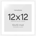 Homeforia 12x12 White Picture Frame, High-End Metal, 10x10 Mat, Glass by Homeforia