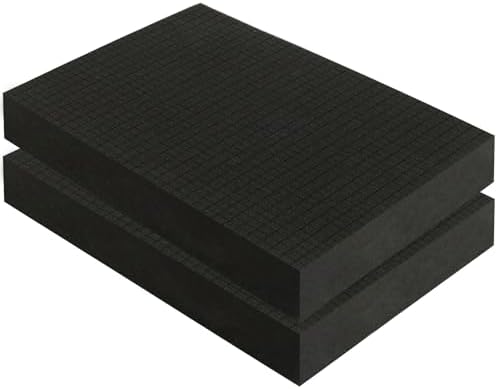 16x12x2 Inch Precut Gun Case Foam Inserts, Black Foam Padding 2 Pack by GUNTECHKIT