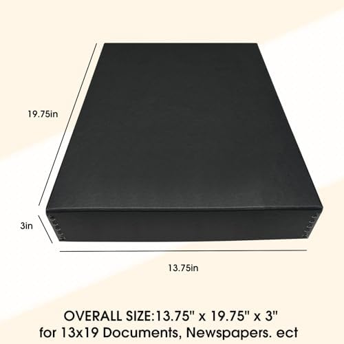 Golden State Art, Drop Front Archival Storage Box, 13.75"x19.75"x3"-Black - Image 3