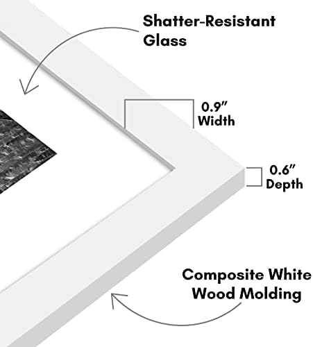 Americanflat 9x12 Picture Frame - Matted to 6x8 - Engineered Wood - White - Image 3