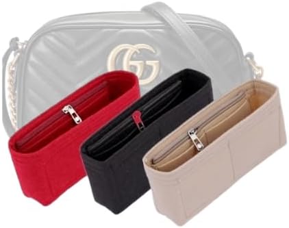 Bag Organizer for Gucci Small Camera Bag(24L x 13H x 7D cm) (Pink, Style A: Exposure) by LinerLink
