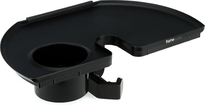 Gator Frameworks Microphone Stand Accessory Tray with Drink Holder and Guitar Pick Tab, 12" x 7" (GFW-MIC-ACCTRAY) - Image 4