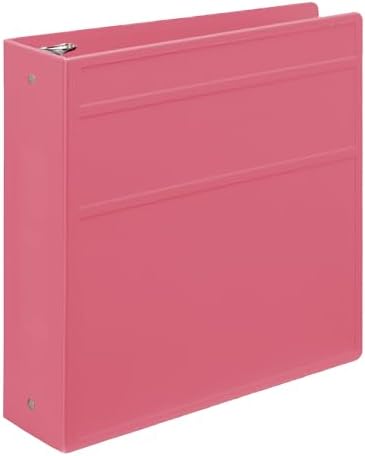 Carstens 3-Inch Heavy Duty 3-Ring Binder - Side Opening, Bubblegum Pink, Durable Plastic, Precision No-Gap Rings, Waterproof Cover, No Pockets, Holds 400 Letter Sheets, BPA-Free, Made in USA (1708-3R) by Carstens