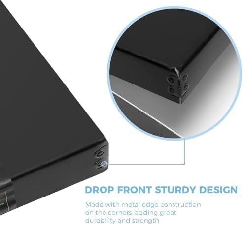 Lineco Museum Archival Storage Box, Drop Front, 13.75x19.75x1.5 in, Black - Image 5