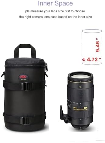 Camera Lens Pouch for DSLR Lenses Up to 4.72" x 9.45" - Image 2