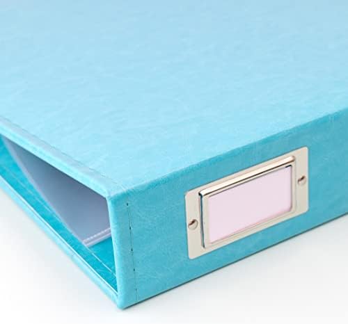 We R Memory Keepers 12x12 Photo Album - Faux Leather with 5 Page Protectors and Spine Label - Snag-Free D-Ring Scrapbooking Memory Album, Acid-Free, Aqua - Image 4