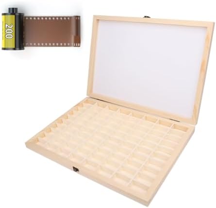 Sanpyl Container for 80 Rolls of 35mm Films, 445x315x45MM, Wooden Display Case to Sort & Safeguard Films, Camera Reel Storage Cabinet Display Shelf Rack (80 Slots) - Image 5